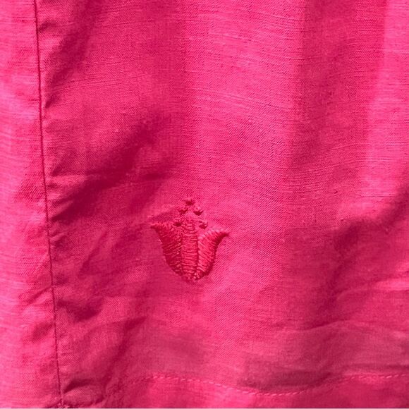 J. Marie Pink Embroidered Linen Hannah Top Size Medium - Picture 4 of 10